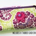Fabric money envelope wallet with dividers | green, purple paisley designer laminated cotton