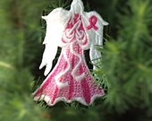 Awareness Angel, Memorial Angel, Cancer Awareness Ornament, Machine Embroidery Angel, Lace Awareness Angel, Memorial Angel Awareness Angel, Memorial Angel, Cancer Awareness Ornament, Machine Embroidery Angel, Lace Awareness Angel, Memorial Angel