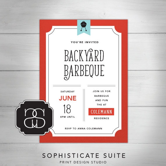 Printable Invitation Backyard Barbeque Invitation 010 1 By