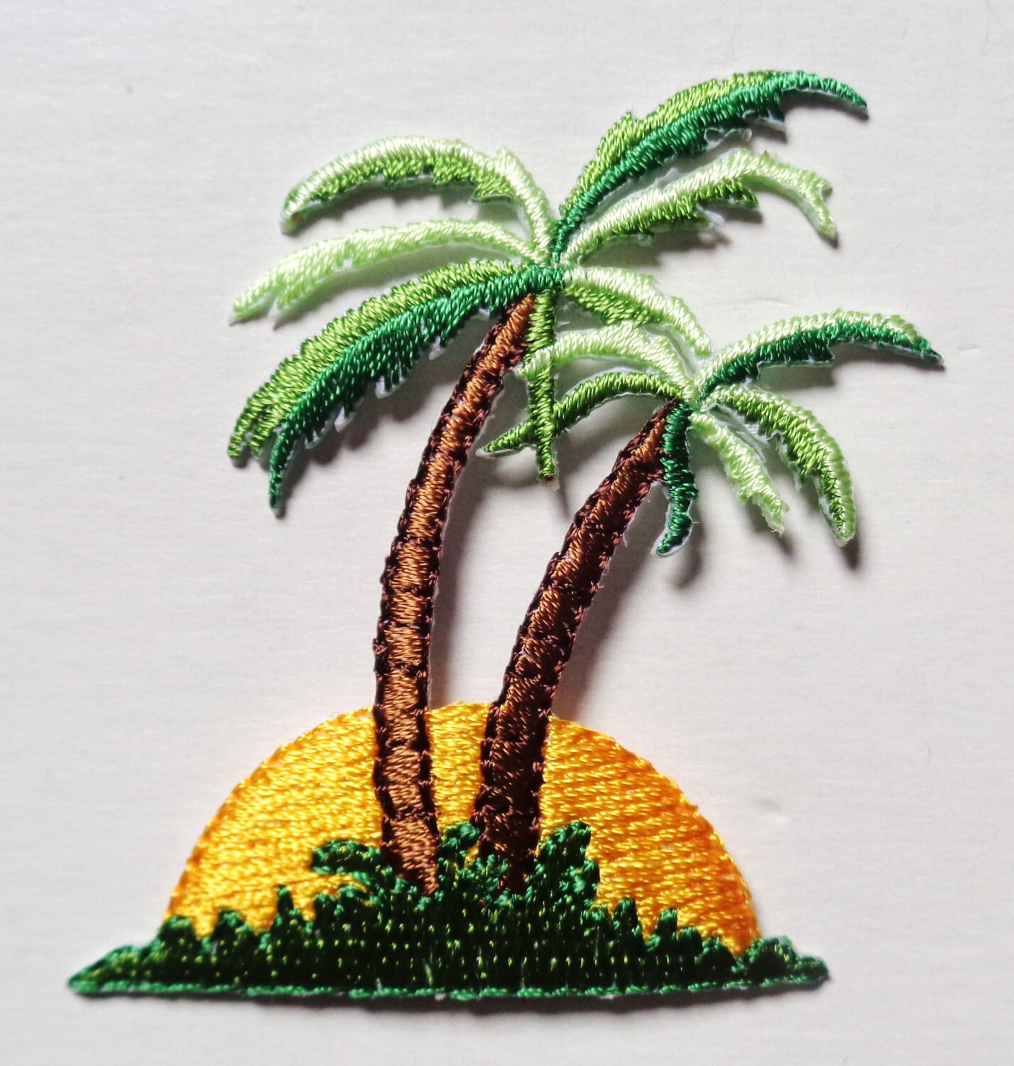 Iron On Patch Applique Palm Tree In Setting Sun