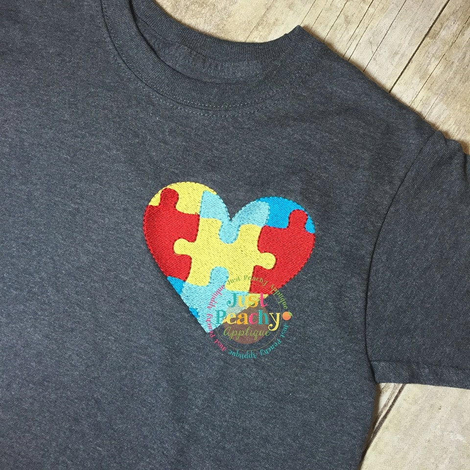 Autism Filled Heart Machine Embroidery Design Buy 2 for 4 