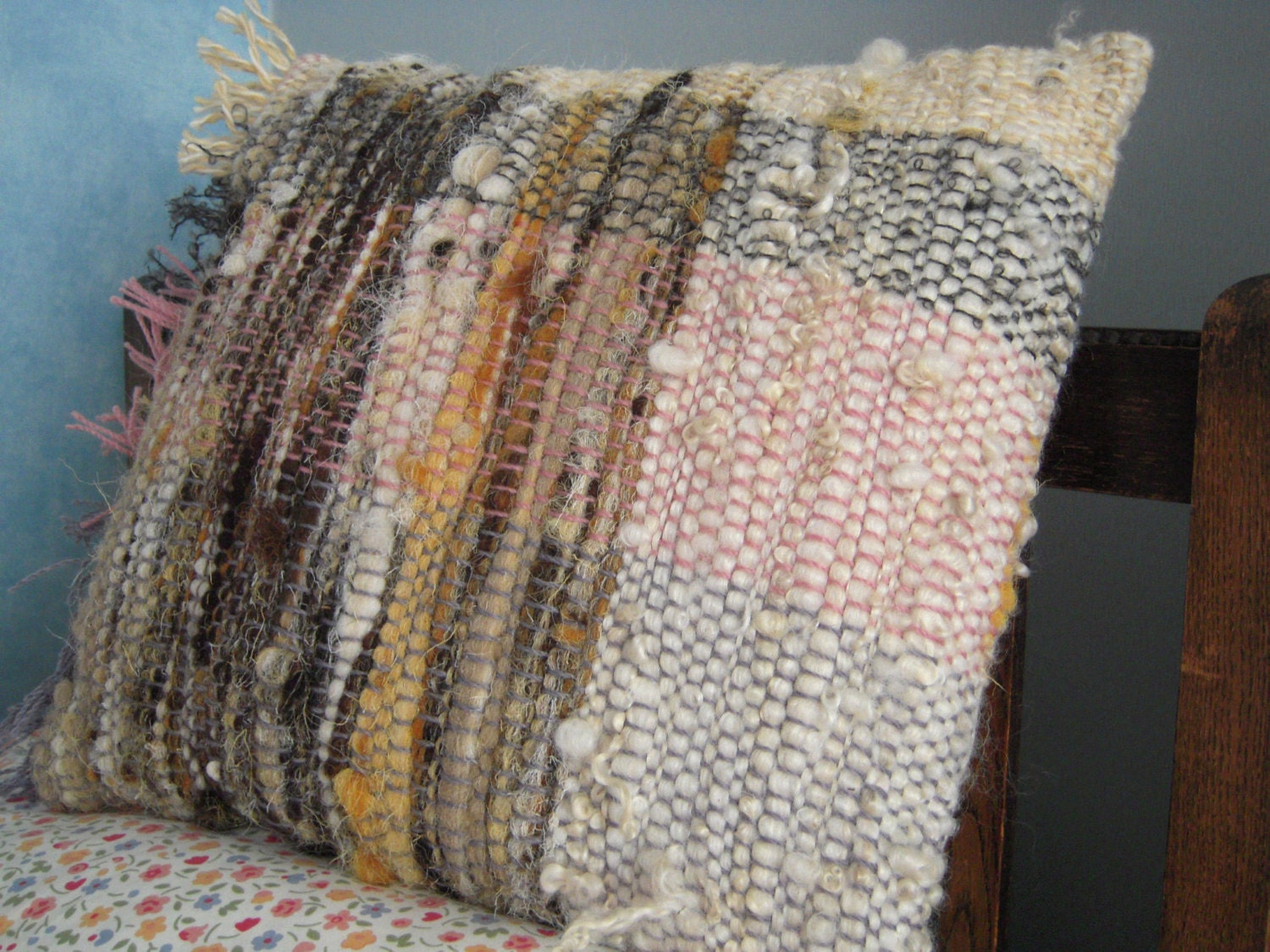 Hand Woven Cushion Natural Dyed Wool Pillow Cover