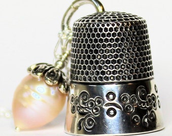 Antique Thimble and Acorn Hidden Kisses Necklace Peter Pan and Wendy