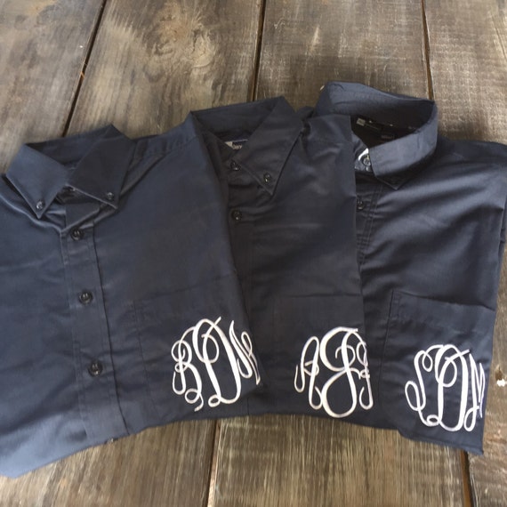 monogram button down bridesmaids