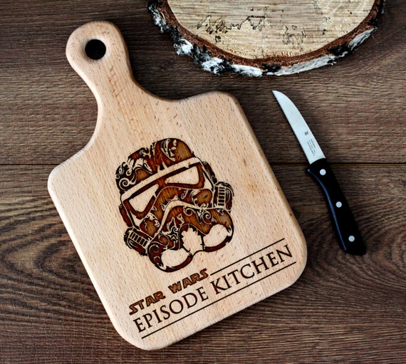 Stars Wars cutting board - Stormtrooper Wooden Cutting Board Laser Engraved - Personalized Engraved Cutting Board