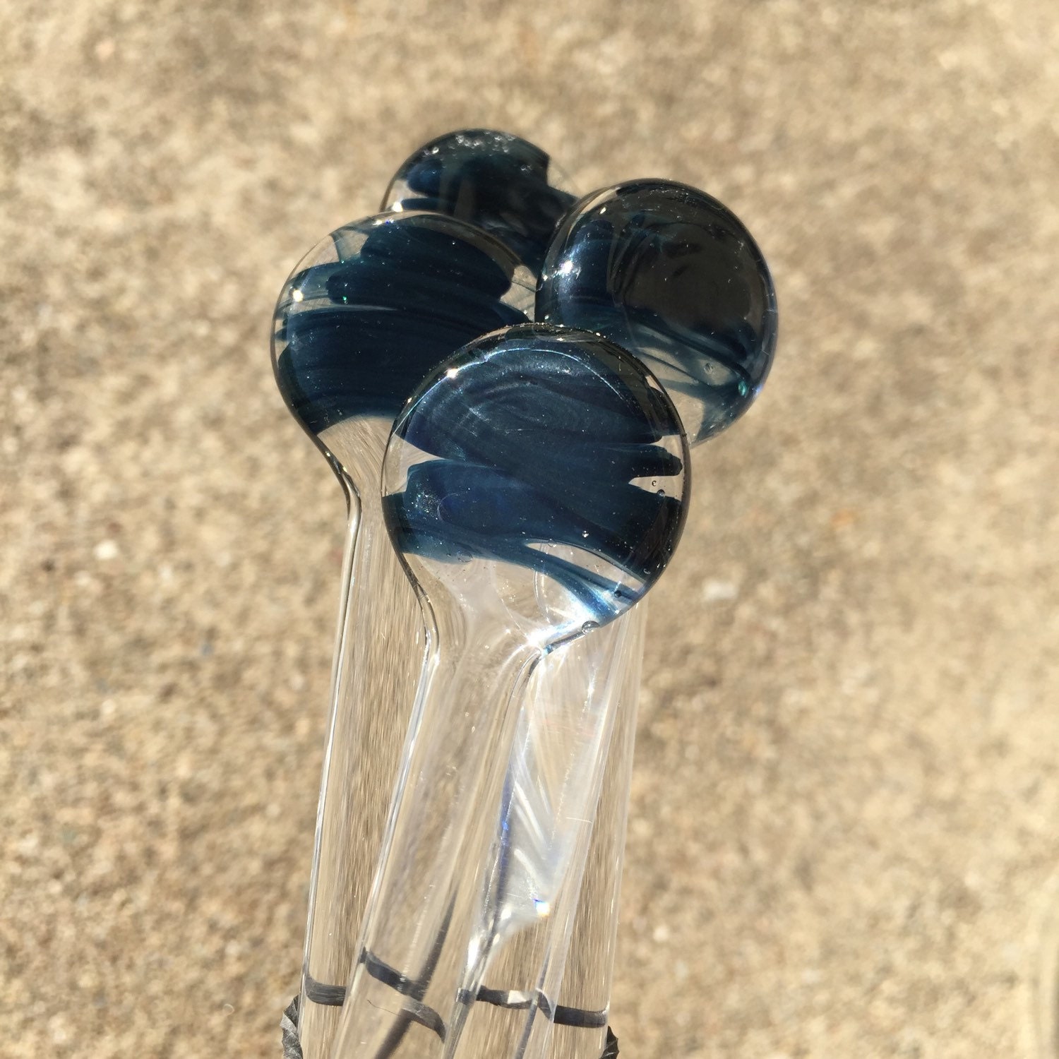 Glass Swizzle Sticks Modern Drink Mixing Handmade Stirs by