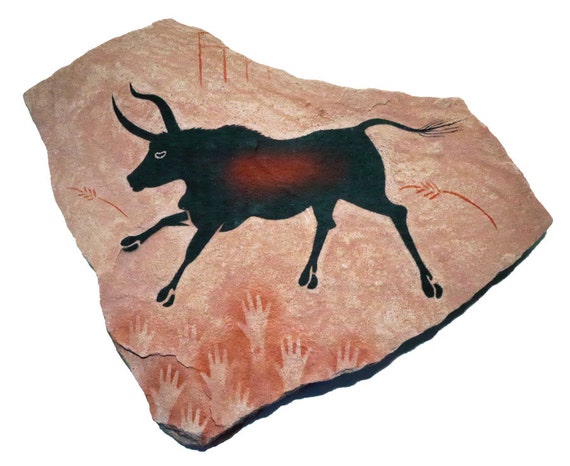 Lascaux Bull Cave Art Painting On Hanging Stone   Il 570xN.1003006299 Duoi 