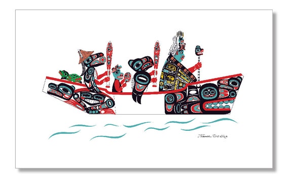 Canoe Journey Art Print 10" x 16" Unframed Limited Edition Giclée by 