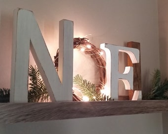 Noel Letters, Christmas Decor, Mantle Decor, Christmas Gift, Noel Sign With LIGHTS