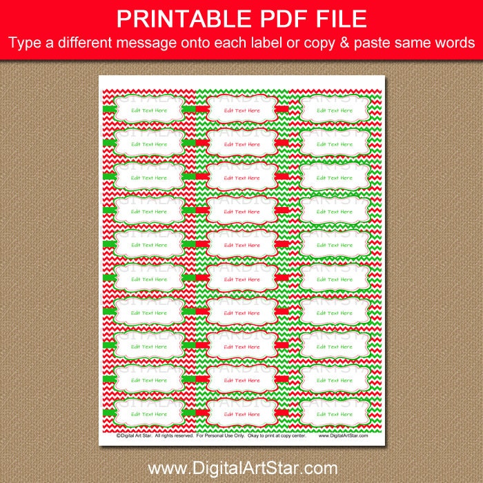 Printable Christmas Address Labels EDITABLE by digitalartstar