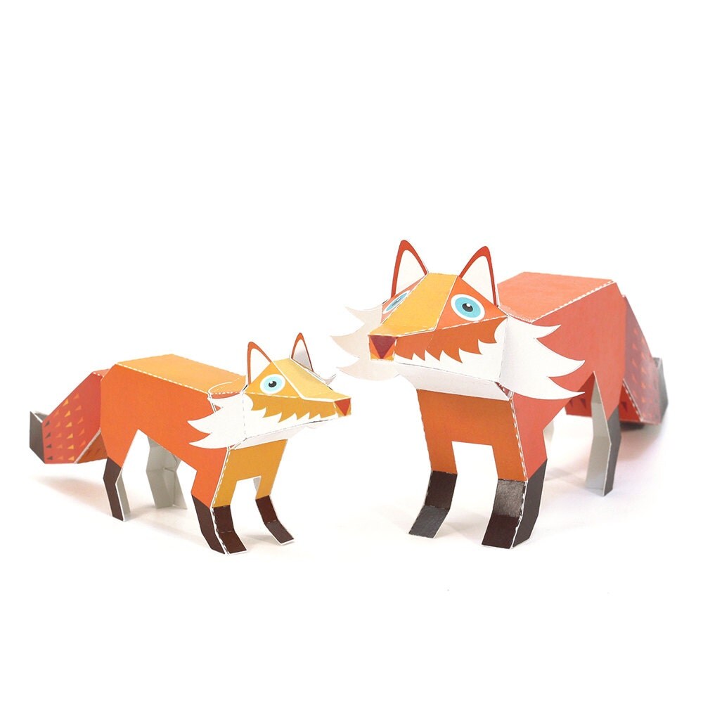 Maxi Fox Paper Toys DIY Paper Craft Kit 3D Paper Animals