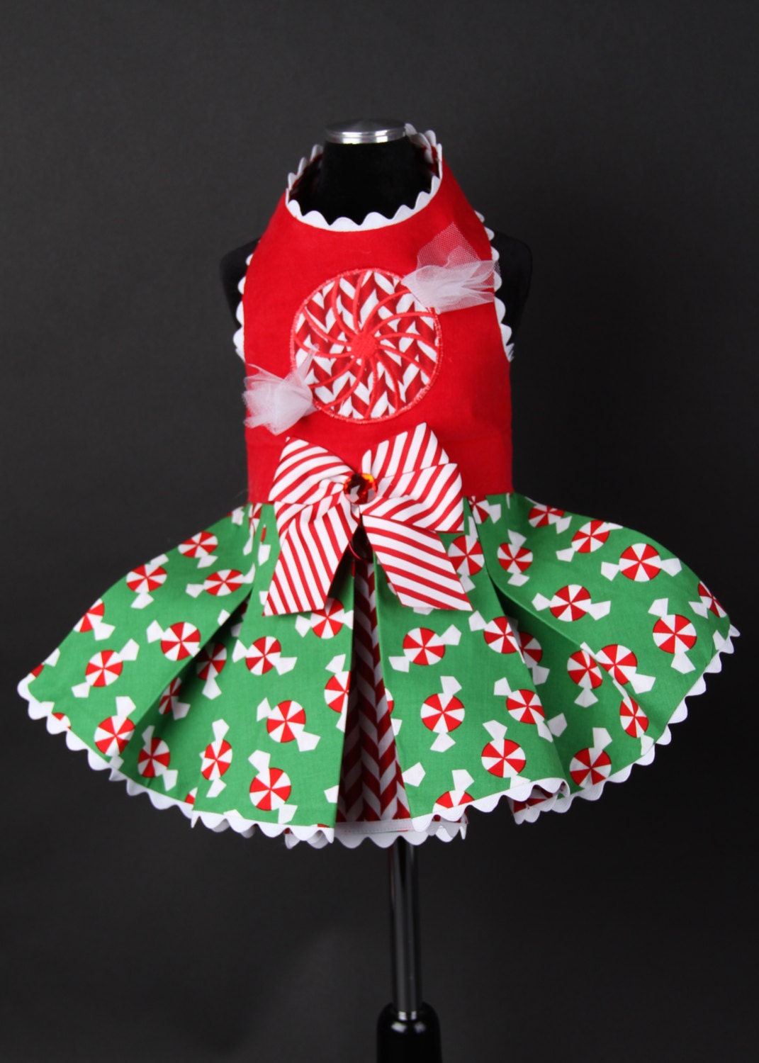 CHRISTMAS Peppermint Candy Dog Dress
