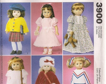 McCall's Crafts Sewing Pattern 3900 - 18" Doll Wardrobe