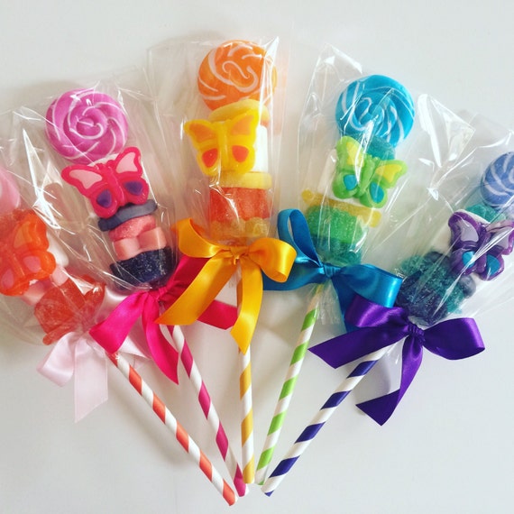 Butterfly Lollipop. Marshmallow Pop. Party Favors. Garden