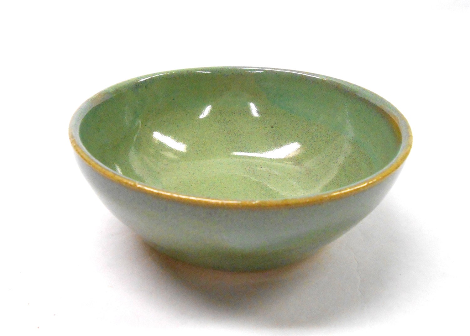 Pottery Salt Bowl Small Ceramic Bowl Green By Potterybysaleek