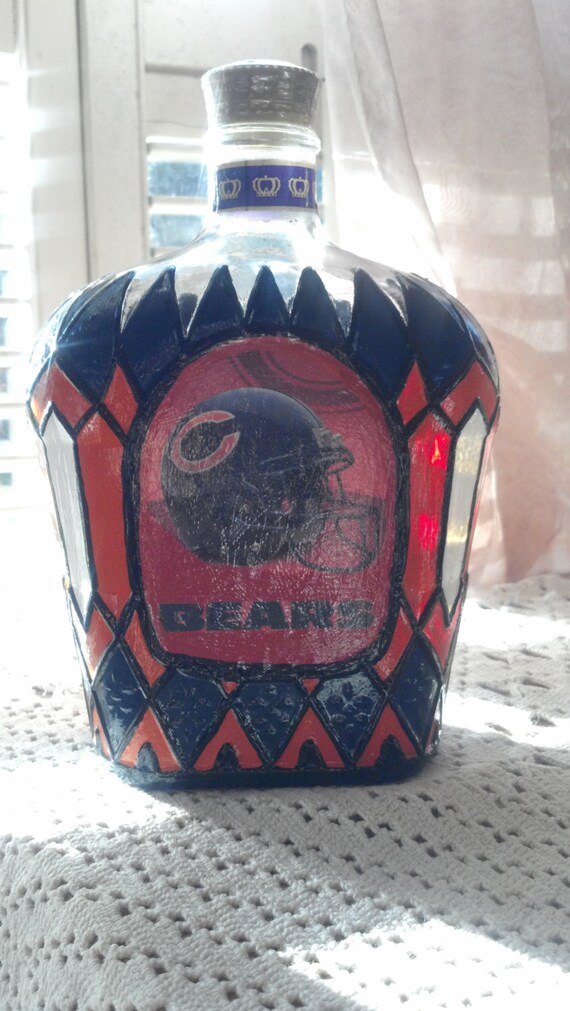 Chicago Bears Crown Royal Decanter Liquor Bottle by