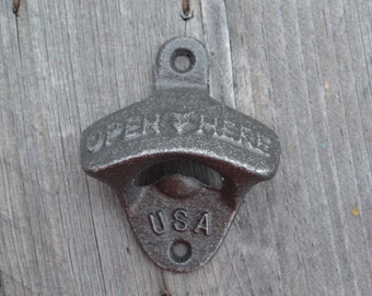 Made in USA Traditional Cast Iron Wall Mount Bottle Opener