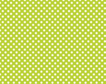 Le Creme Small Lime Dot Fabric by Riley Blake
