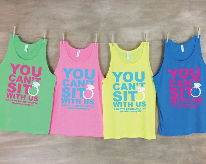 You Can't Sit With Us Bachelorette Party Beach Tank Sets