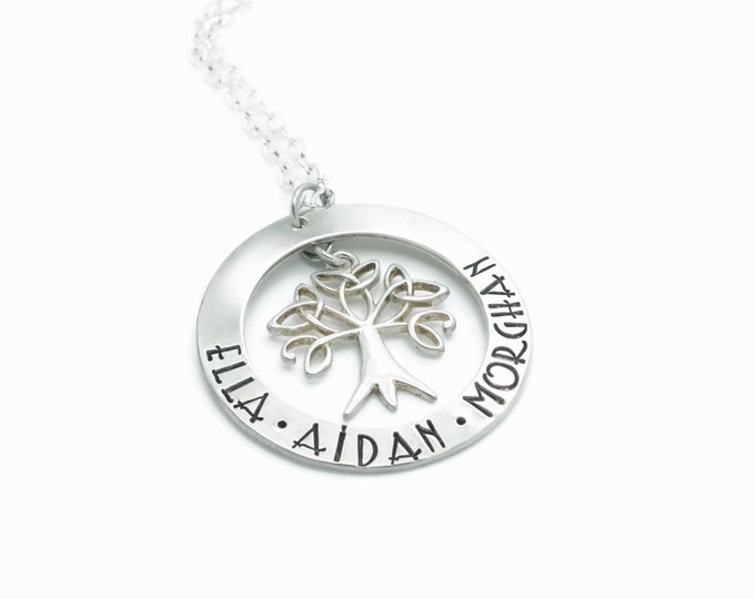 Sterling Silver / Name Necklace / Celtic Necklace / Irish Jewelry / Celtic Tree / Celtic Tree of Life / Celtic Jewelry / Celtic Knot