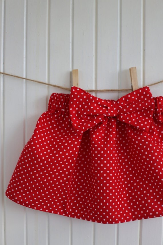 Red Polka Dot Skirt/ Baby Skirt / Polka Dot/ Red and White/