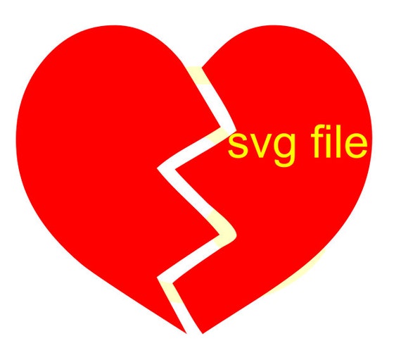 Broken Split Heart Svg File Instant Download Birthday SVG Holiday ...