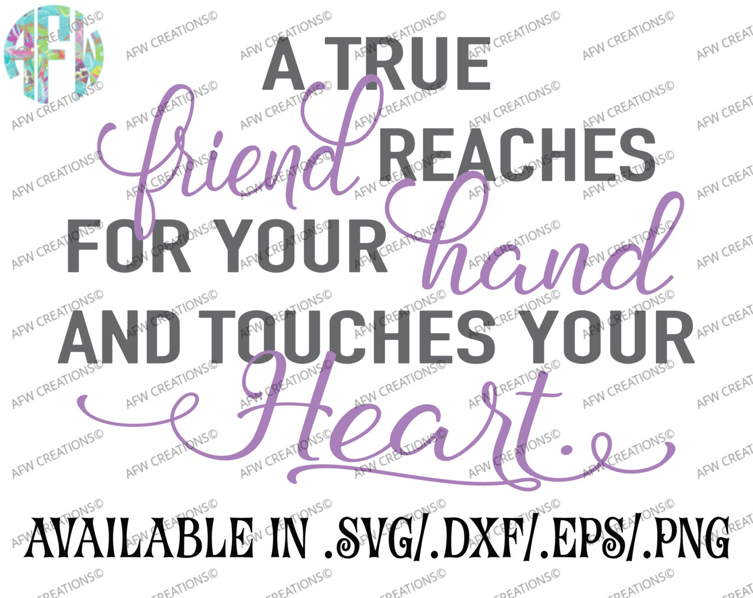 Download Digital Cut File True Friend SVG DXF EPS Best Friend