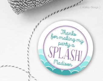 Mermaid Tags Mermaid Party Favor Tags Personalized Printable Tags Girls Birthday Mermaid Gift Tags Mermaid Party Tags Under the Sea Tags