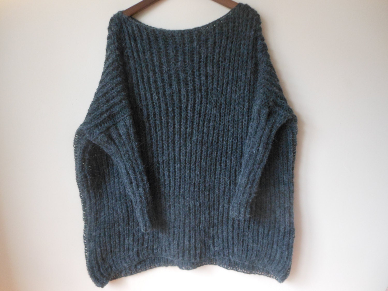 Oversized Plus Size Hand Knit Sweater Tunic Loose by MyKnitCroch
