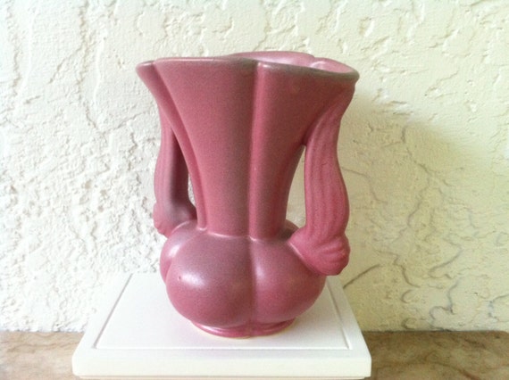 Romantic 1930's Vase Vintage Art Pottery Rose Pink Vase