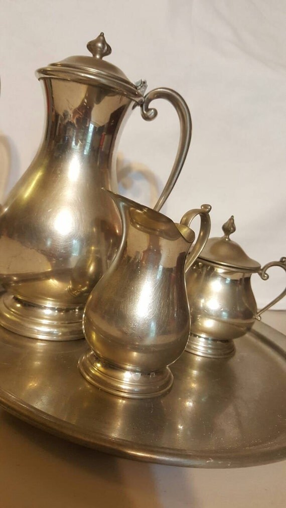 1986 Kirk Pewter Tea Set by TheRecycledGreenRose on Etsy