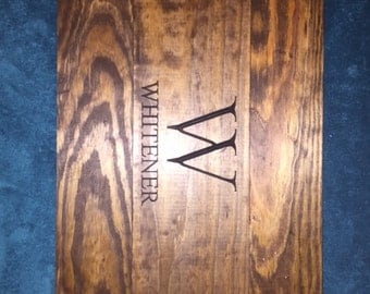 Rustic personalized reclaimed wood engraved serving tray Valentines wedding gift mothers day birthday anniversary party favor
