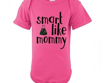Nerdy Baby Clothes Smart Like Mommy Onepiece Science Onepiece Baby Science Clothes Cute Baby Clothes Science Baby Gift Ideas Librarian Gifts