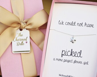 Flower Girl gift, flower girl necklace, bridal party gift,thank you gift, Wedding, jewelry, necklace, Bridesmaids, flower girl, FG1