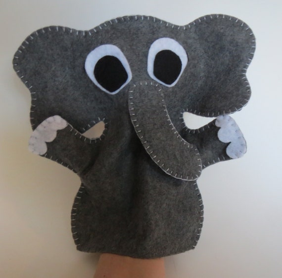 Items similar to Elephant Puppet, Elephant Hand Puppet, Felt Elephant