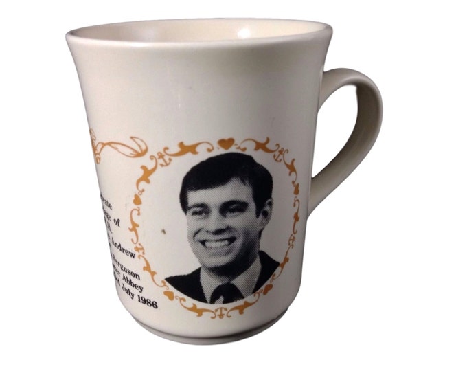Vintage Coffee Mug, Royal HMS Wedding Coffee Cup, Royalty Prince Andrew & Sarah Ferguson, England