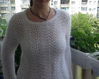 knitted fluffy sweater,mohair sweater ,winter blouse,Hand knitted sweater,women and girls knit sweater