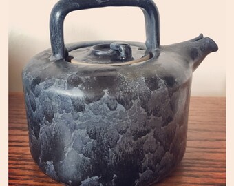 Vintage Bennington Potters David Gil Black Matte Agate Teapot