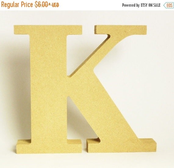 Letter K natural wood initial home decor by KaterinaCollection