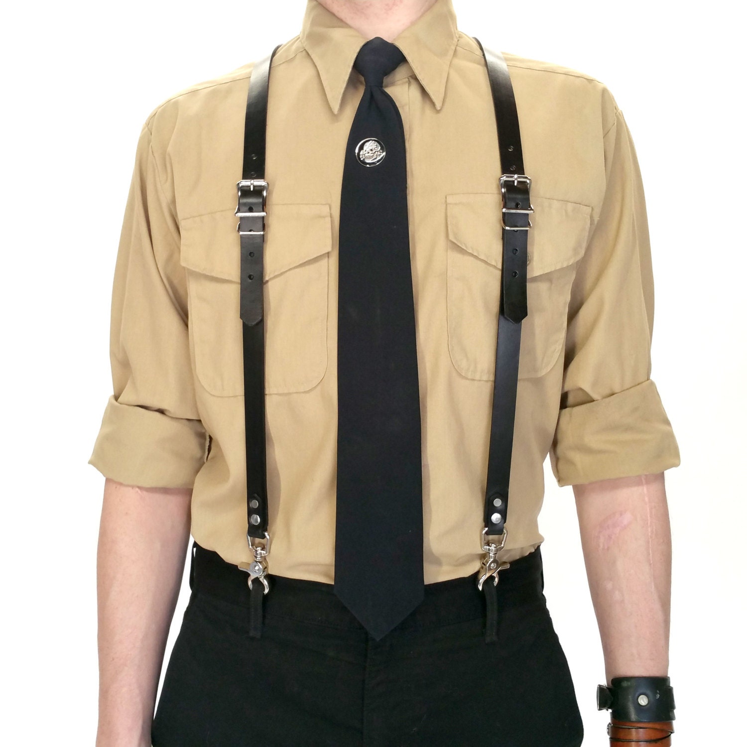 Leather Suspenders. Neofolk Deathrock Dandy Punk by MournTheLiving