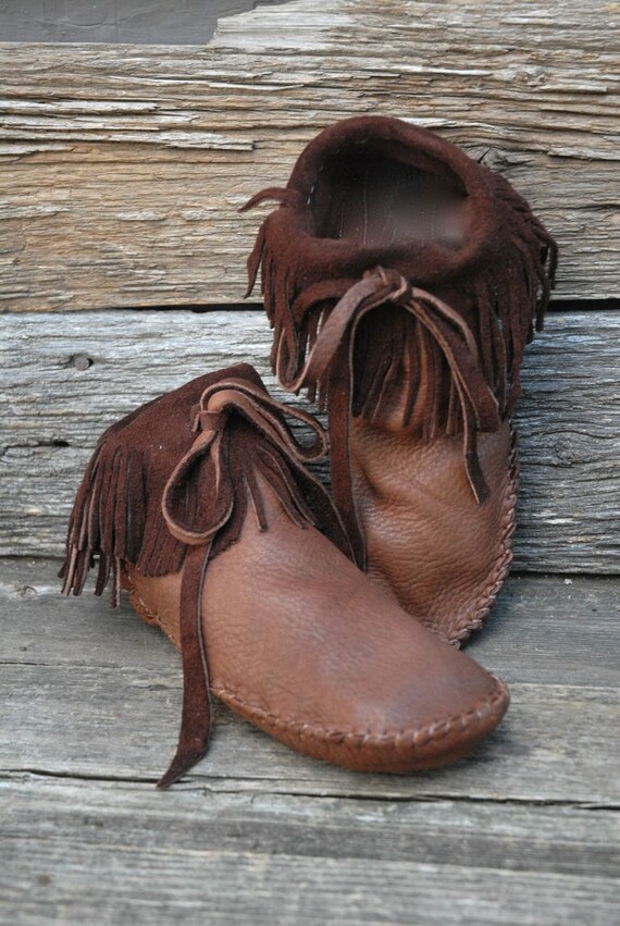 attaching soles to moccasins