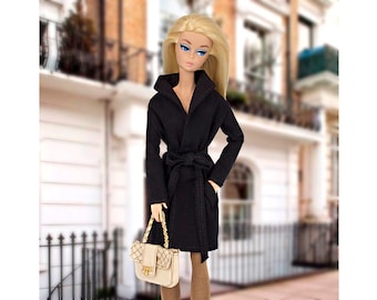 Black gabardine for Barbie and Poppy Parker