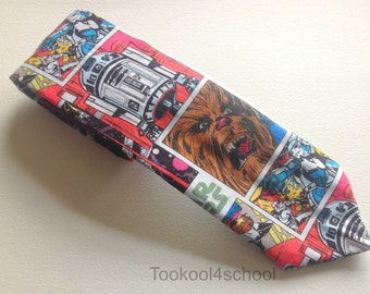 Adult mens Star Wars cartoon fabric tie ready to ship