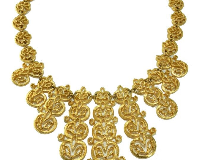 Trifari Signed Necklace, Trifari Statement Necklace, High End Statement Runway Necklace, Excellent Condition, Vintage Fashion Necklace