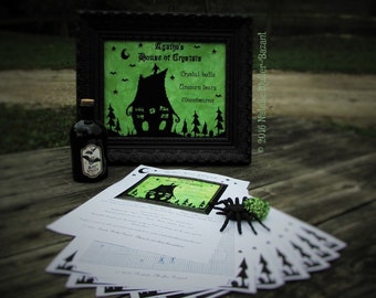 Agatha's House of Crystals - Counted Cross Stitch Paper Pattern - Halloween Cross Stitch Pattern - Wicked Willow Grove Collection