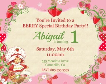 Vintage Strawberry Shortcake Invitation