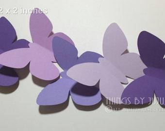 30 Large Purple and Lavender Butterfly Die Cuts,Purple Butterfly Punch, Paper Butterfly, Butterfly Party, Baby Shower (2 1/2 x 2 inches)