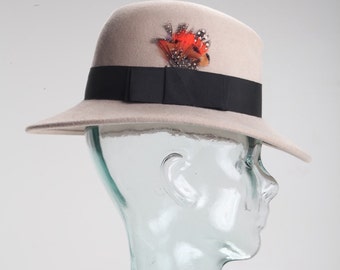 Light Gray Fedora with black Ribbon