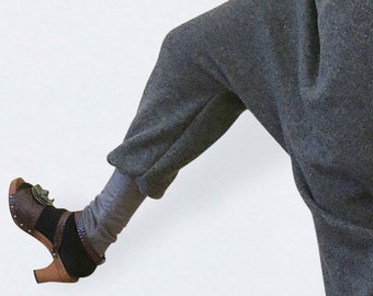 Grey wool harempants made of a knitted fabric, wool bloomers, sarouel femme , autumn winter, relaxed pants,warm pants, lounge pants