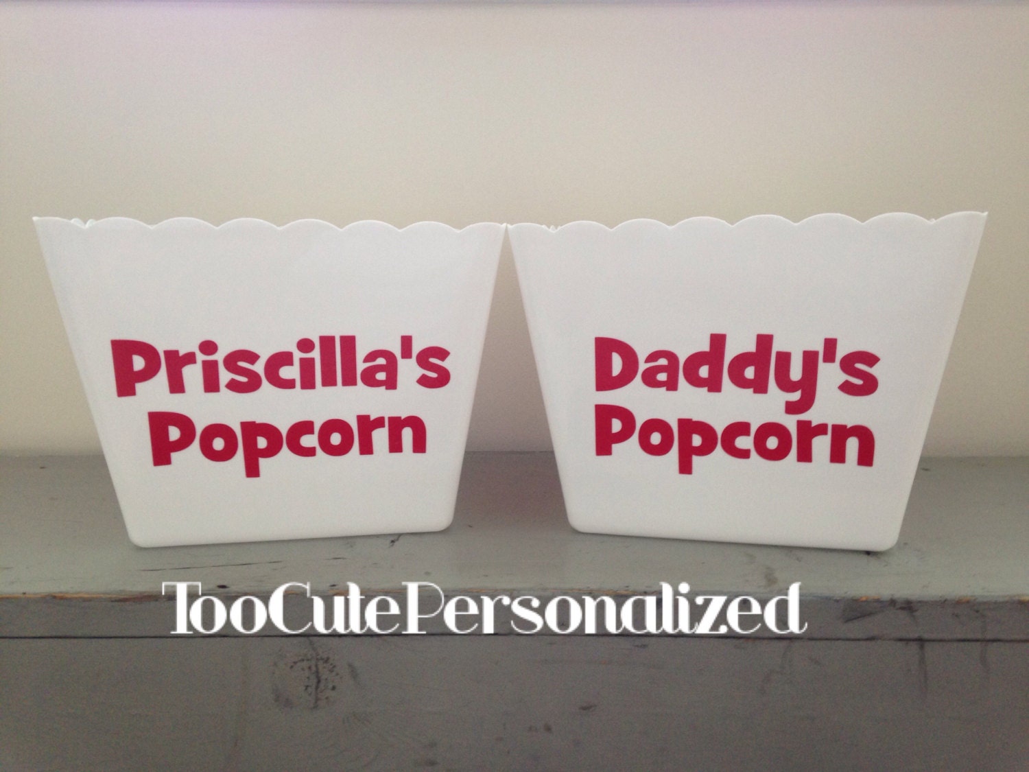 Personalized Popcorn Bucket / Tubs by TooCutePersonalized on Etsy